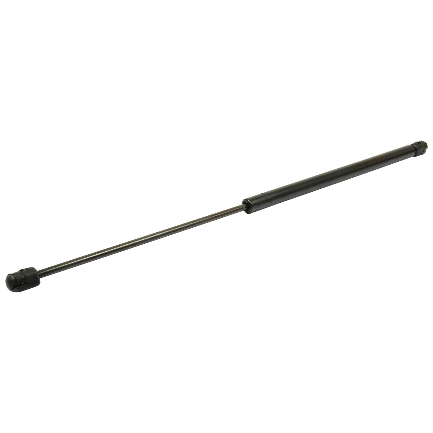 The Sparex Gas Strut (S.19427) features a total length of 600mm, a metallic body, and black end fittings, making it ideal for automotive or industrial applications such as a FARMER tractor or Fendt VARIO, where it is used to lift or hold components in place.