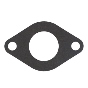 The AGCO Massey Ferguson - Gasket - 3638698M1 is an oval-shaped gasket designed for tractors, featuring a large central hole and two smaller holes on either side.