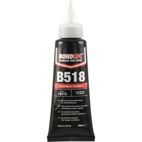 A 50ml tube of Sparex Gasket Eliminator B518 - S.24087, designed for use on metal flanges and heat resistant up to 150°C. The black packaging features red and white text. This medium-strength, chemically resistant sealant ensures durability in demanding environments.