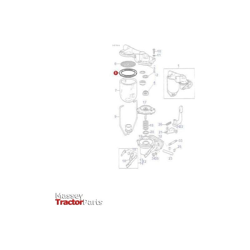 Massey Ferguson Gasket Glass Bowl - 1004496M1 | OEM | Massey Ferguson parts | Sediment Filters-Massey Ferguson-Engine & Filters,Farming Parts,Fuel Delivery Parts,Sediment Filters,Tractor Parts