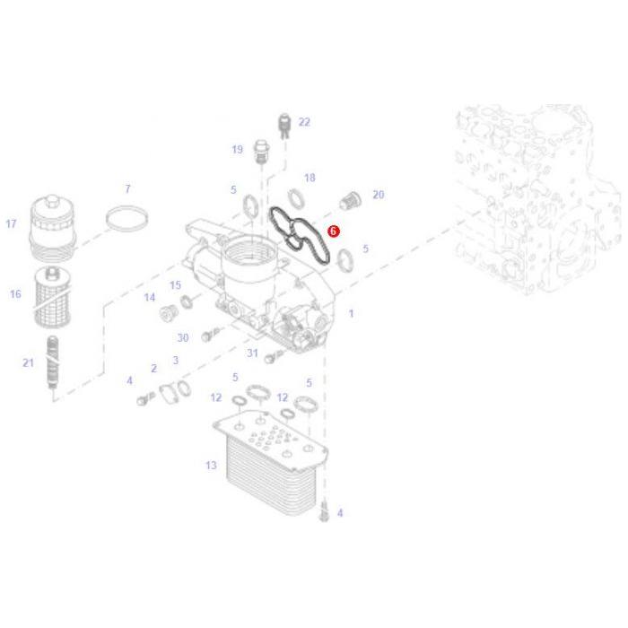 Gasket Oil Cooler - F716201510220 - Massey Tractor Parts