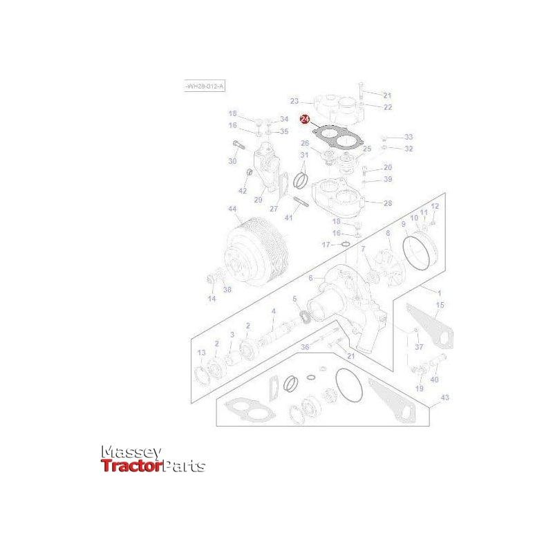 Massey Ferguson Gasket Thermostat Housing - V836329632 | OEM | Massey Ferguson parts | Gasket-Massey Ferguson-Cooling Parts,Engine & Filters,Farming Parts,Gasket,Thermostat Housing,Thermostats,Tractor Parts