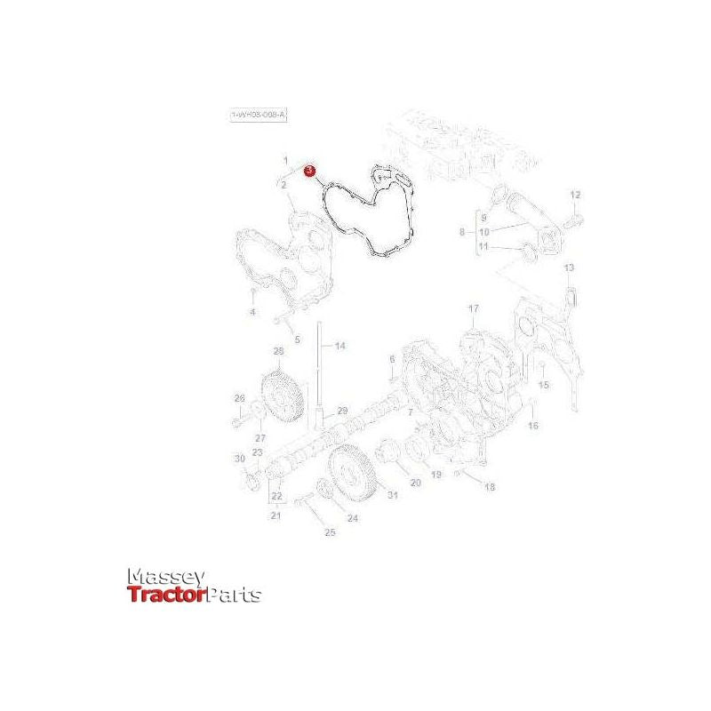 Massey Ferguson Gasket Timing Cover - 4224958M1 | OEM | Massey Ferguson parts | Gaskets-Massey Ferguson-Engine & Filters,Engine Parts,Farming Parts,Gaskets,Timing Cover Gaskets,Tractor Parts