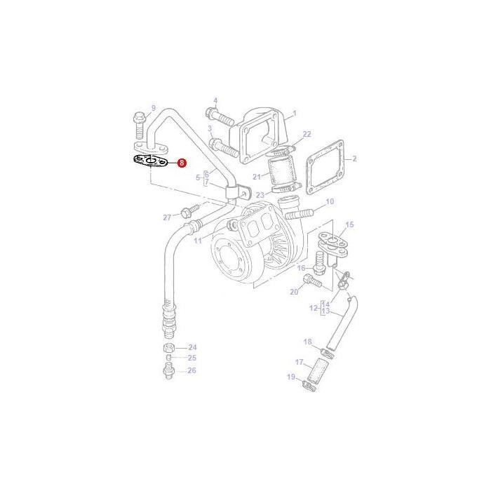 Gasket Turbo Pipe - 3638256M1 - Massey Tractor Parts