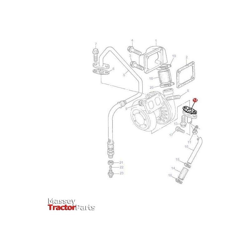 Massey Ferguson Gasket Turbo Return Pipe - 3638671M1 | OEM | Massey Ferguson parts | Gaskets-Massey Ferguson-Engine & Filters,Engine Parts,Exhaust & Manifold Gaskets,Farming Parts,Gaskets,Tractor Parts