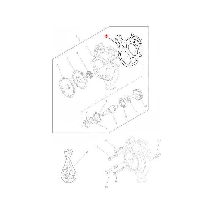 Gasket Water Pump - 4222849M1 - Massey Tractor Parts