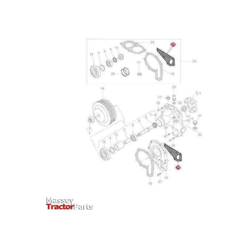 Massey Ferguson Gasket Water Pump - ACW3526800 | OEM | Massey Ferguson parts | Water Pump Gaskets-Massey Ferguson-Cooling Parts,Engine & Filters,Farming Parts,Tractor Parts,Water Pump Gaskets,Water Pumps & Repair Kits