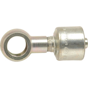 Introducing the Sparex Gates BSP Banjo Hose Insert 3/8'' x mm - S.116431, a metal rod end designed with a round hole at one end and a cylindrical section equipped with a threaded BSP fitting at the other.