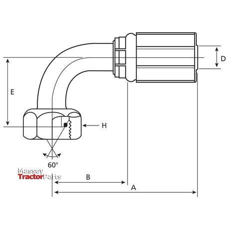 Gates BSP 60Â° Hose Insert 1'' x 1'' Female 90Â° Swept Swivel - S.116155 - Farming Parts