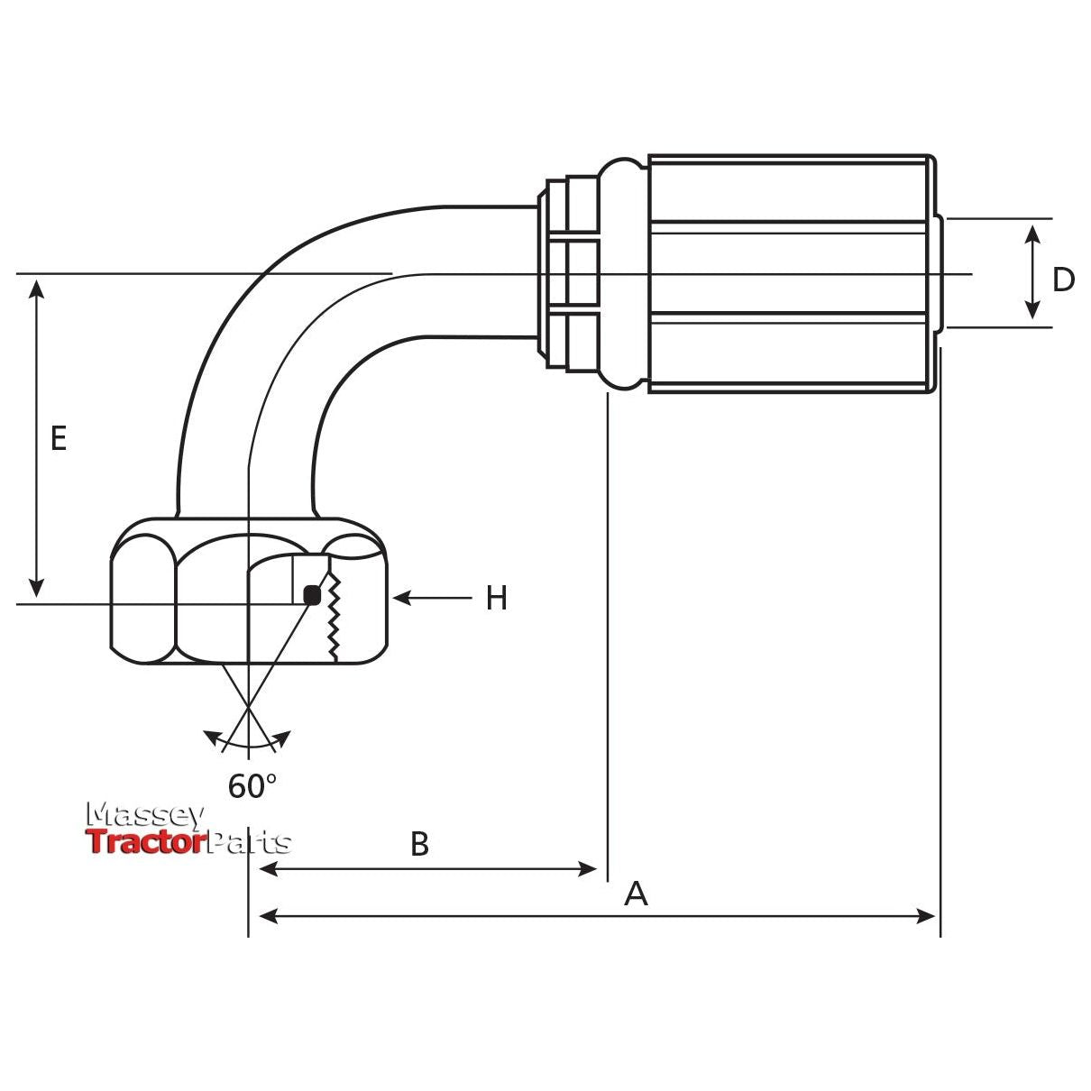 Gates BSP 60Â° Hose Insert 3/8'' x 1/2'''' Female 90Â° Swept Swivel - S.116148 - Farming Parts