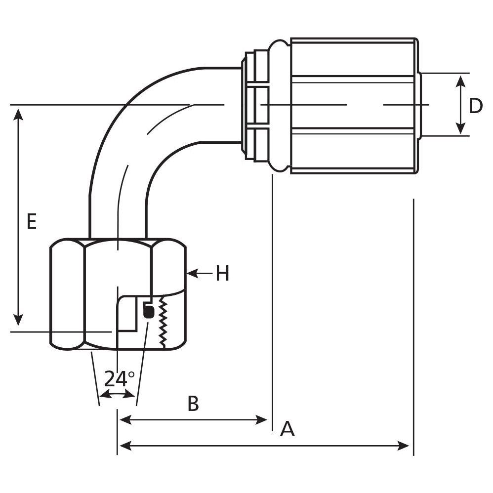 Gates Metric 24Â° Hose Insert 1/4'' x M20 x 1.50 Female 90Â° Swept Swivel - S.116361 - Farming Parts