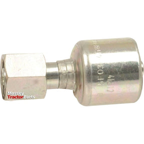 A metal hydraulic fitting with a hexagonal nut and cylindrical body, featuring a metric thread design, labeled "Sparex Gates Metric 24° Hose Insert 3/8'' x M16 x 1.50 Female Straight - S.116285".
