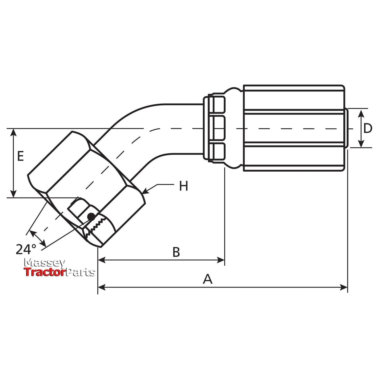Gates Gates Metric 24° Hose Insert 3/8" x M22 x 1.50 () Female 135° Swept Swivel - S.116323 - Farming Parts