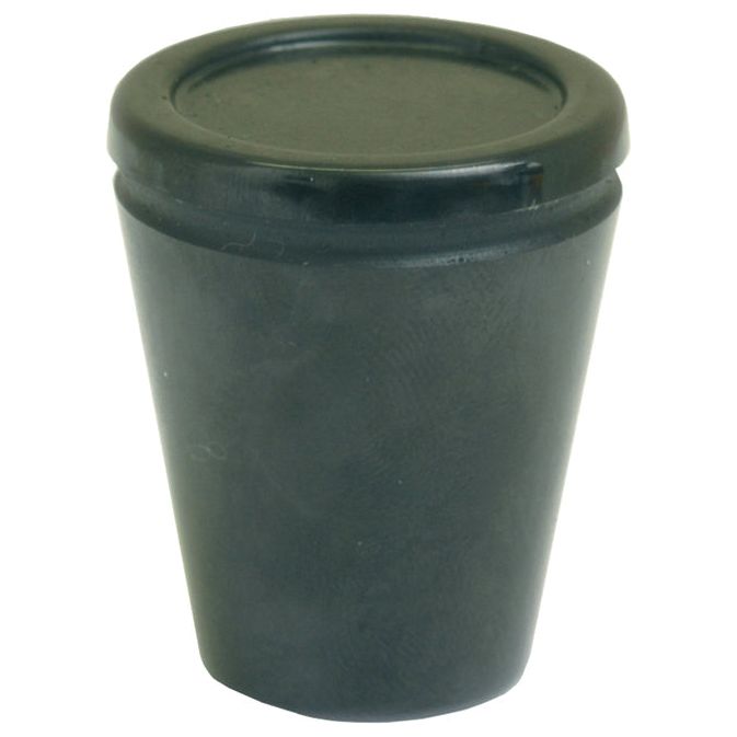 A black, cylindrical plastic container with a closed, flat lid, embodying the precision and durability of Sparex Gear Knob (Sparex Part No. S.41970).