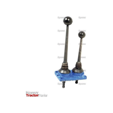 Two Gear Lever Assemblies with black knobs mounted on a blue base. The image includes a "Sparex" logo in the bottom left corner, reminiscent of components found on classic tractors like the Massey Ferguson TEF20 or Ford Dexta.