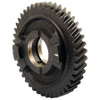 Close-up of a single black Transmission Gear with interlocking teeth, featuring a central circular hole, viewed against a plain white background. Specifically designed for compatibility with Sparex and Ford/New Holland machinery, this component is identified by Sparex Part No. S.68220.