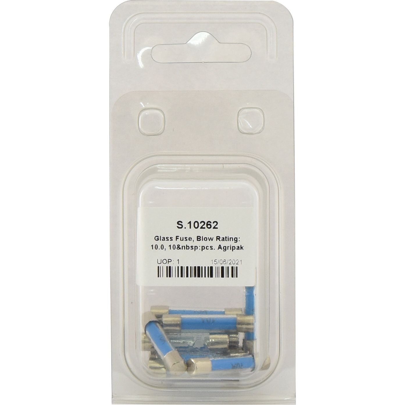 Glass Fuse, Blow Rating: 10.0, 10 pcs. Agripak
 - S.10262 - Farming Parts