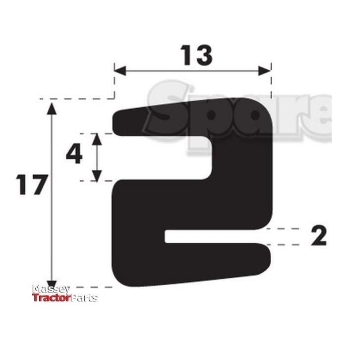 Glazing Rubber - S Type
 - S.101038 - Farming Parts