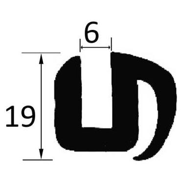 Glazing Rubber - S Type
 - S.10171 - Farming Parts