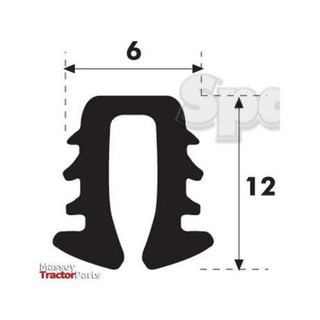 Glazing Rubber - U Type
 - S.101041 - Farming Parts
