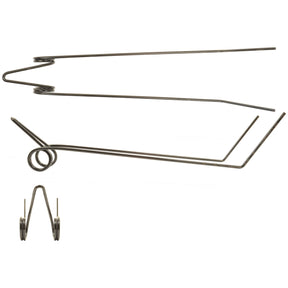 Two metal wire tension springs, each featuring coiled and straight sections, from Sparex, measuring 607mm in length against a white background.