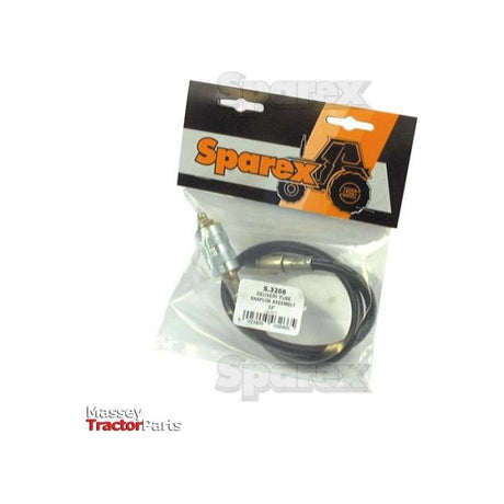 The Grease Gun Tube - Flexible (1/8'' BSPT) 45cm from Sparex, featuring durable black wiring and a reliable connector, is labeled as Sparex Part No. S.3266. The packaging prominently displays the Sparex logo and branding, ensuring exceptional quality in every Agripak unit.
