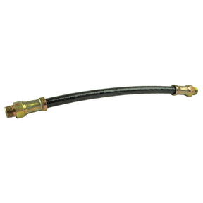 The Sparex Grease Gun Tube - Flexible (1/8'' BSPT) 45cm, featured under Part No. S.2899, is a black flexible hose equipped with metal connectors at both ends. It is ideal for hydraulic or pneumatic systems and includes a 1/8'' BSPT fitting, making it perfect for use as a grease gun tube.