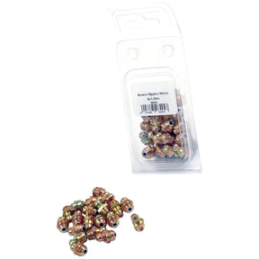 A plastic package labeled "Grease Nipple | Sparex Part No. S.8502" from Sparex, containing multiple M10 grease nipples. Several of the grease nipples are also displayed outside the packaging.