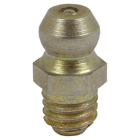 Close-up of the Sparex Grease Nipple (Part No. S.849), featuring a conical brass design with a threaded bottom that has a metric thread of M6 x 1.00.