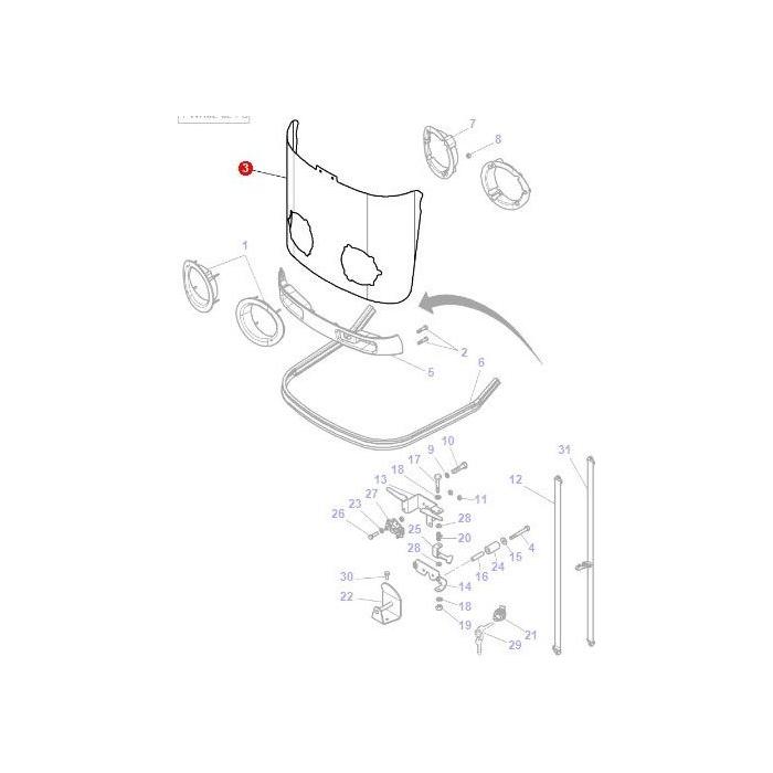 Grille - 4290509M1 - Massey Tractor Parts