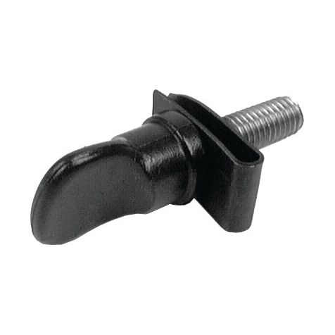 The Sparex Grille Screw & Clip (Sparex Part No. S.60436) is a black plastic knob with a threaded metal screw on one end, ideal for securing parts such as grill retaining clips in Ford / New Holland equipment.