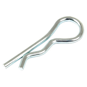 A silver cotter pin with a rounded loop and a single bent prong, also known as the Sparex Girp Clip - S.9.
