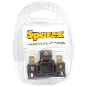 A package of Sparex tractor parts and accessories, featuring a HEAD LAMP BULB CONNECTOR (Sparex Part No. S.21357), an Agripak black electrical component with metal connectors, is displayed.