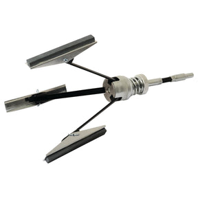 A close-up image of a HONE 3 LEG CYLINDER (Sparex Part No.S.26414) with three adjustable blades and a central cylindrical mechanism, ideal for de-glazing engine cylinders.