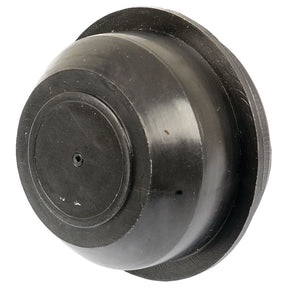 A Sparex black, round hub cap (Sparex Part No.S.26732) designed for suspension units, featuring a flat base and a slightly raised cylindrical center.