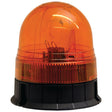 Image of a Sparex Halogen Beacon, Bolt on, 12/24V - S.113188 with an orange light and a black base. This beacon uses a halogen bulb for bright visibility and is commonly used for emergency vehicles or warning signals. The unit features an IP65 rating for durability in harsh conditions.