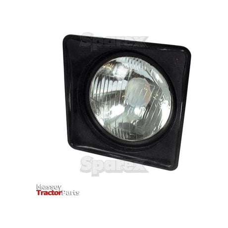 A Head Light, (Halogen), RH & LH, RH Dip, 12V - S.62250 with a black frame and a clear glass lens, suitable for use in Massey tractors. The image includes the logos for Sparex and Massey Tractor Parts.
