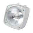 A product from Sparex, the Head Light and Cowl Kit (Halogen) - S.66213, features a white, square-shaped vehicle headlight with a transparent cover. It includes four screws at each corner and operates on 12V, available for both RH & LH positions with an RH Dip beam configuration.