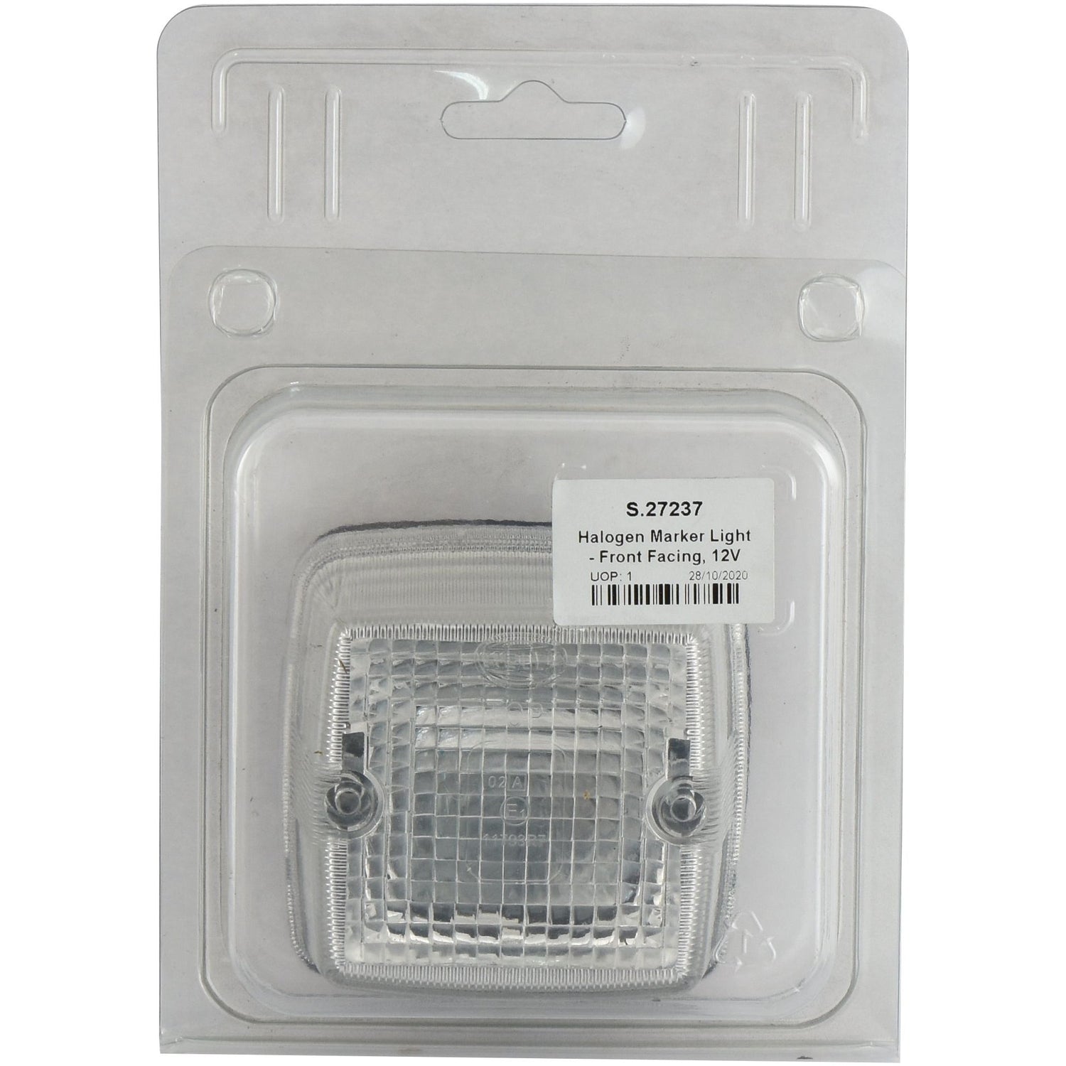 A packaged Marker Light - Front Facing (Halogen), RH & LH, 12/24V labeled "S.27237" by Sparex.