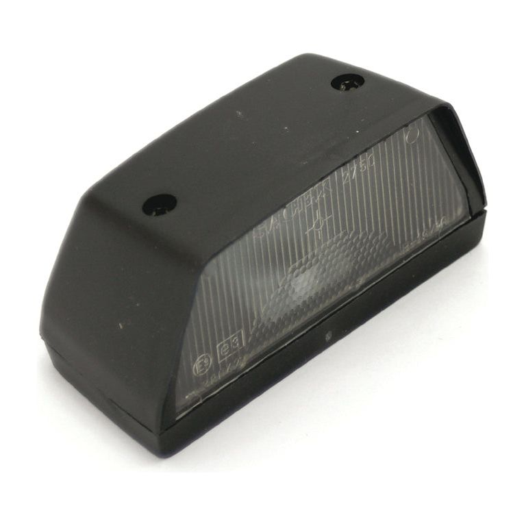 The Halogen Number Plate Light 12V - S.35540 by Sparex is a black rectangular object with a clear lens, perfect as a number plate light.