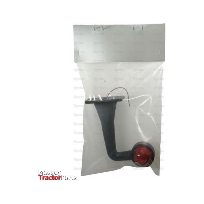 A black tractor part with a red end, featuring a polycarbonate lens, is sealed in a clear plastic bag. The branding "Sparex" appears at the bottom left corner of the image and identifies it as an Outline Marker Light - Front/Rear (Halogen), RH & LH, 12V - S.22557.