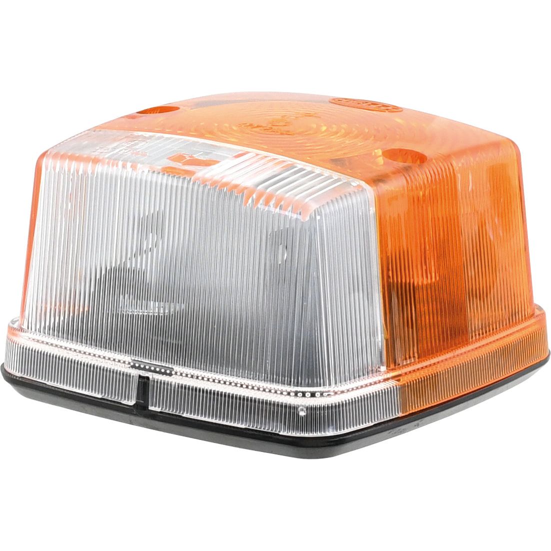 A rectangular Sparex Rear Combination Light with an amber/clear lens and a ribbed surface, designed for roof mounting, featuring position and indicator functions, suitable for both RH & LH positions, and compatible with 12/24V halogen systems. Product number S.20054.