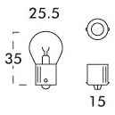 Halogen Side | Indicator Bulb, 24V, 21W, BA15s Base
 - S.53250 - Farming Parts