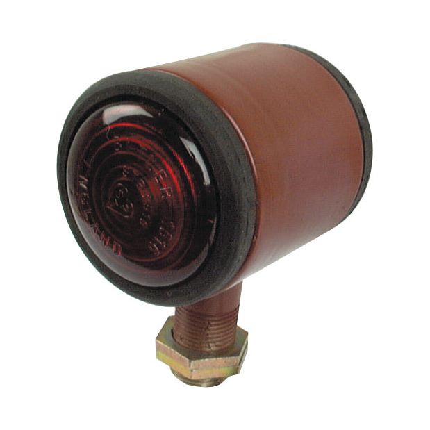 Red and brown cylindrical halogen industrial sensor with a metallic threaded base, compatible with Sparex equipment (Side Light - Front/Rear, RH & LH, 12V | Sparex Part No.S.43041).