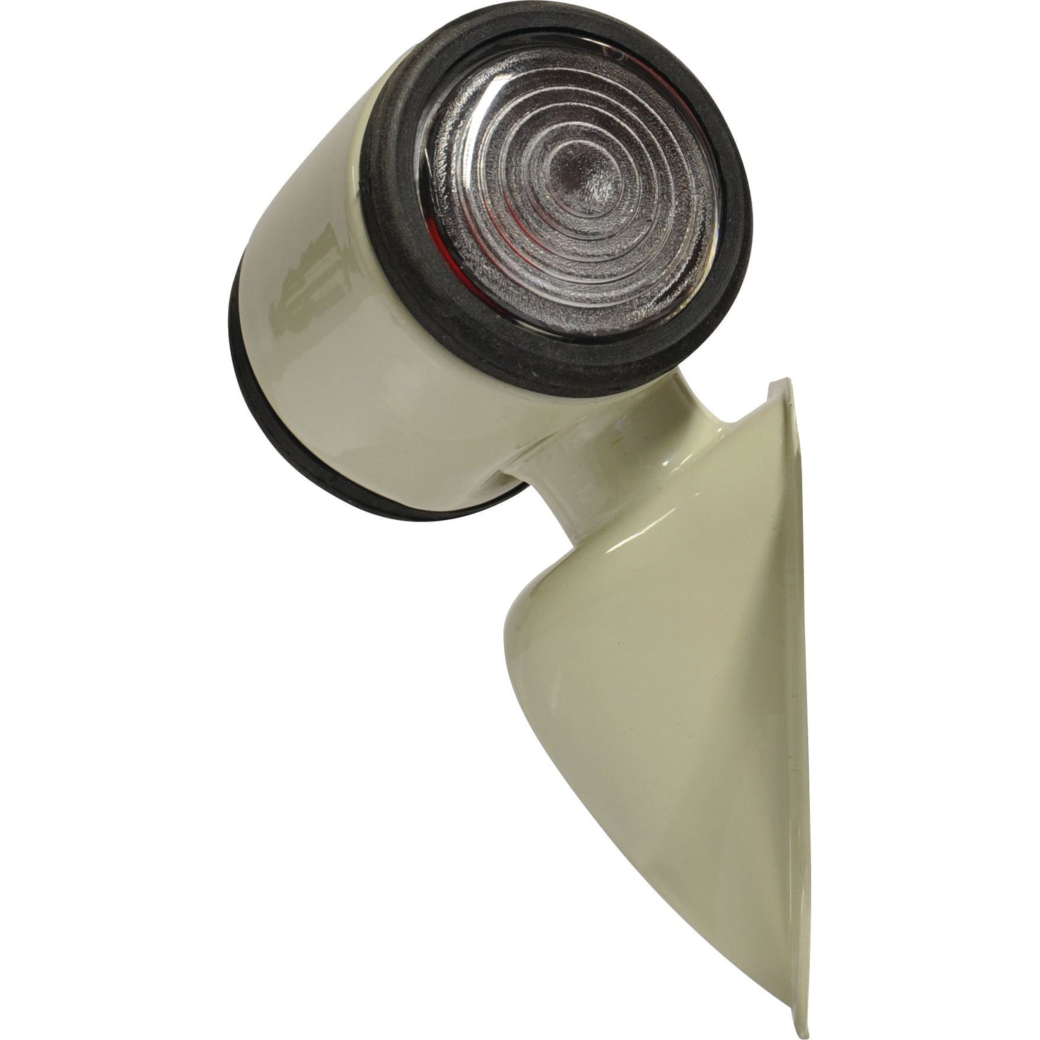 A close-up of a white retro-style microphone with a round silver grille and a flared base, positioned at an angle, illuminated by the Sparex Side Light - Front/Rear (Halogen), LH, 12V - S.66866.