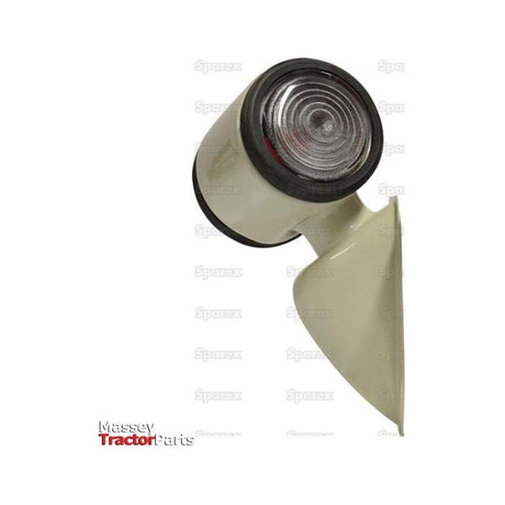 A white light assembly unit for a tractor, manufactured by Massey Tractor Parts, featuring a clear polycarbonate lens and an angled mounting bracket. This specific product is the Side Light - Front/Rear (Halogen), LH, 12V - S.66866 from the Sparex brand.