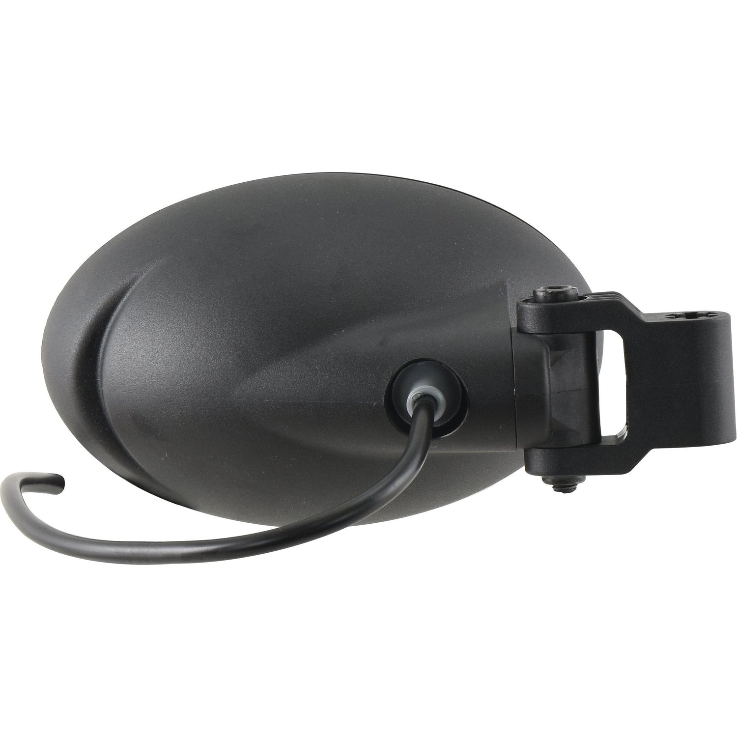 A Sparex Halogen Work Light Oval LH - 12V (55W) - S.147635 in black, featuring an attached cable, mounting bracket, and built-in halogen worklight.
