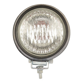 The Sparex Work Light (Halogen), model number S.13550, is a round fog light featuring a black rim, textured glass surface, and a sturdy metal mounting bracket underneath. It operates at 12V and boasts an IP65 rating for durability in various conditions.