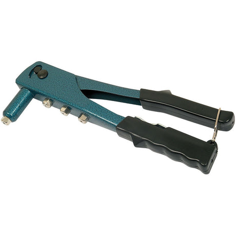 The Sparex Hand Riveter (Sparex Part No. S.4801) features a blue and black design, a metal rivet holder, ergonomic handles, and is compatible with 4.8mm Ø rivets.