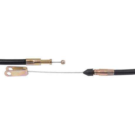 Close-up image of a Sparex Hand Throttle Cable (Sparex Part No. S.41497) for Massey Ferguson, featuring metallic ends, connectors, and the visible inner wire extending slightly from the 1030mm protective outer sheath. Overall length is 1125mm.